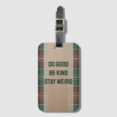 Rustic Autumn Plaid Bagagelabel (Voorkant (verticaal))