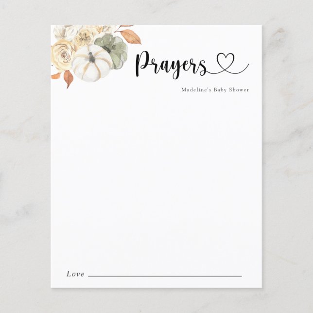 Rustic Autumn Prayers for Baby Card (Voorkant)