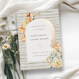 Rustic Autumn Pumpkin Arch Floral Save the Date Folie Uitnodiging