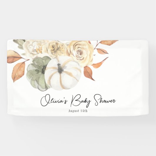Rustic Autumn Pumpkin Baby shower Banner (Horizontaal)