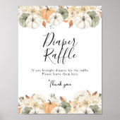 Rustic Autumn Pumpkin Diaper Raffle Sign Poster (Voorkant)