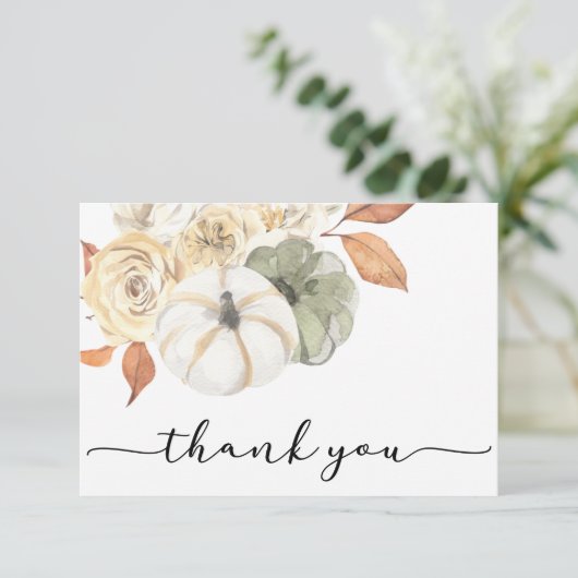 Rustic Autumn Pumpkin - Hartelijk dank Bedankkaart (Staand voorkant)