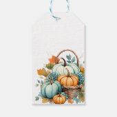 Rustic Autumn Pumpkin Thanksgiving Dinner Cadeaulabel (Achterkant)