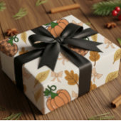 Rustic Autumn Pumpkin Wrapping Paper Cadeaupapier