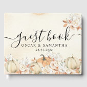Rustic Autumn Pumpkins & Flowers Gastenboek (Voorkant)
