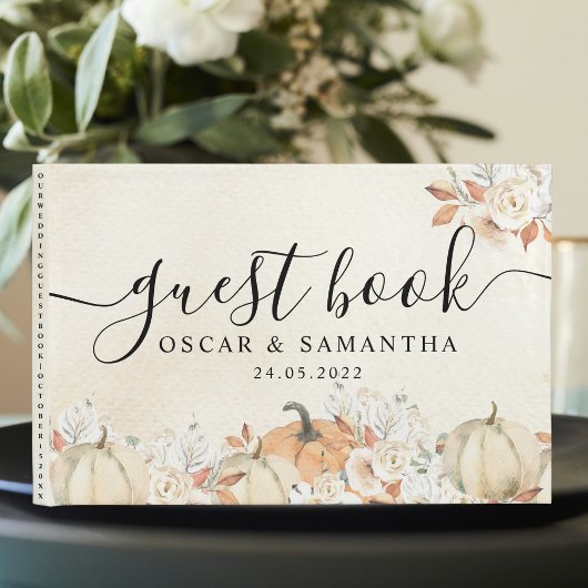 Rustic Autumn Pumpkins & Flowers Gastenboek