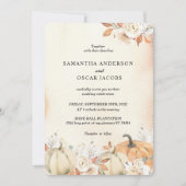 Rustic Autumn Pumpkins & Flowers Kaart (Voorkant)