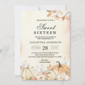 Rustic Autumn Pumpkins & Flowers Kaart (Voorkant)