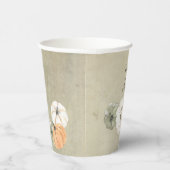 Rustic Autumn Pumpkins Personalized Wedding Papieren Bekers (Rechts)