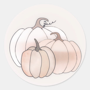 Rustic Autumn Pumpkins Ronde Sticker