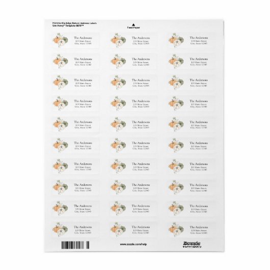 Rustic Autumn Return Address Label (Full Sheet)