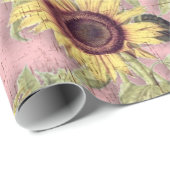 Rustic Autumn Sunflower Pattern Cadeaupapier (Rol Hoek)