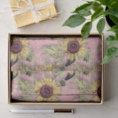 Rustic Autumn Sunflower Pattern Tissuepapier (Geschenk)