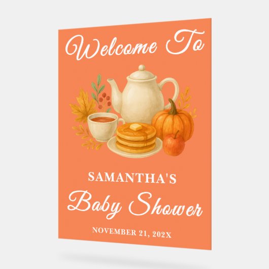 Rustic Autumn Tea Party Baby shower Welkom Acryl Bord (Hoek)