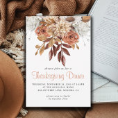 Rustic Autumn Terracotta Floral Thanksgiving Kaart