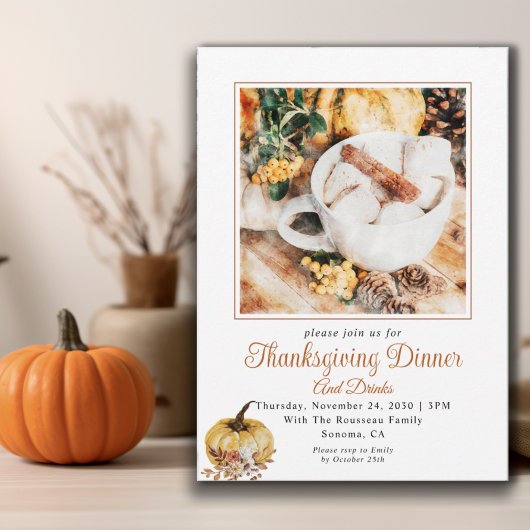 Rustic Autumn Thanksgiving Innodiging Kaart
