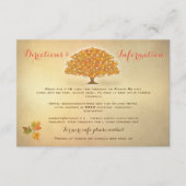 Rustic Autumn Tree illumine les cartes d'informati (Devant)