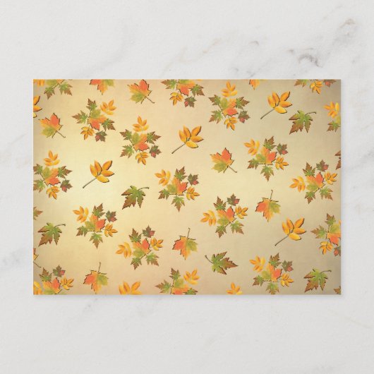 Rustic Autumn Tree illumine les cartes d'informati (Dos)