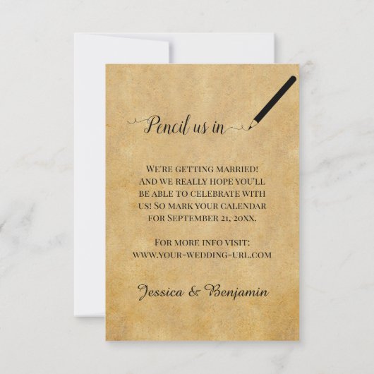 Rustic Autumn Tree with Lights Photo Wedding Save The Date (Achterkant)