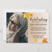 Rustic Autumn verlaat begrafenis | Viering van het Kaart (Voorkant)