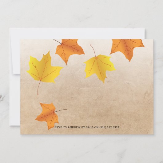 Rustic Autumn verlaat begrafenis | Viering van het Kaart (Achterkant)