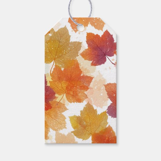Rustic Autumn verlaat Label | bladpatroon van de h Cadeaulabel (Voorkant)
