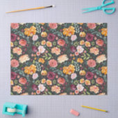 Rustic Autumn Waterverf Floral over houtskool Tissuepapier (Craft)