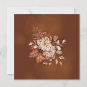 Rustic Autumn Waterverf Floral Wedding Kaart (Achterkant)