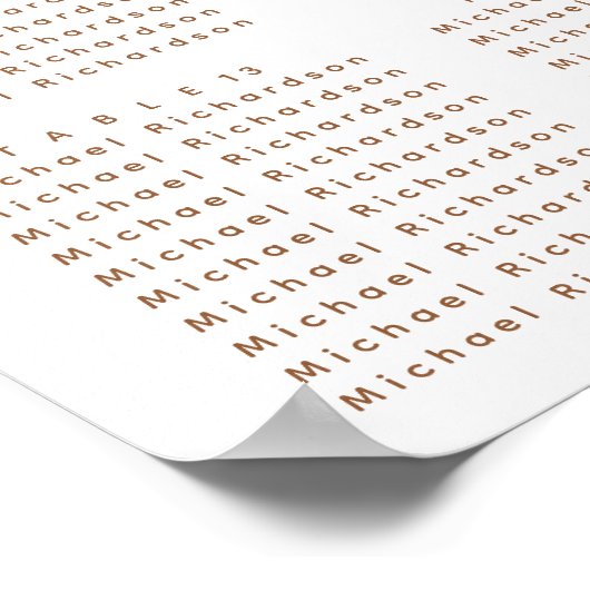 Rustic Autumn Wedding 16-Poster voor tafelzitplaat Poster (Hoek)