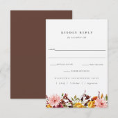 Rustic Autumn Wedding RSVP met Kaart voor maaltijd (Voorkant / Achterkant)