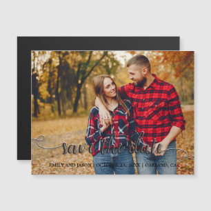 Rustic Autumn Wedding Save the Date Photo Magnetische Uitnodiging