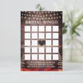 Rustic Autumn Wedding Vrijgezellenfeest Bingo Card Kaart (Staand voorkant)