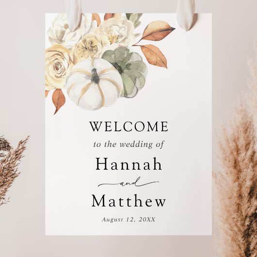Rustic Autumn Wedding Welcome Sign Poster