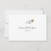 Rustic Autumn Wildflower Honeymoon Kaart (Achterkant)