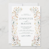 Rustic Autumn Wildflower Wreath Wedding Invitation (Devant)
