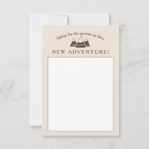 RustIc-avontuurthema-Baby shower Advieskaart