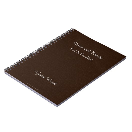 Rustic B&B Guest Book, Faux Dark Brown Burlap Notitieboek (Linkerzijde)