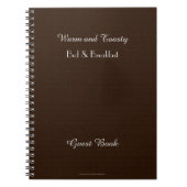 Rustic B&B Guest Book, Faux Dark Brown Burlap Notitieboek (Voorkant)
