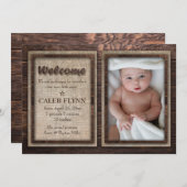 Rustic Baby Boy Aangepaste Fotogeboorte Aankondigi Aankondiging (Voorkant / Achterkant)