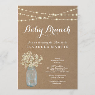 Rustic Baby Brunch Uitnodiging