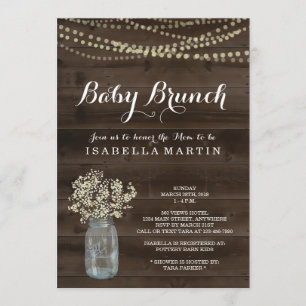 Rustic Baby Brunch Uitnodiging