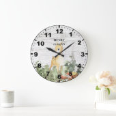 Rustic Baby Fawn Deer Natuur Greenery Barn Wood Grote Klok (Huis)