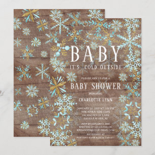 Rustic Baby Het is koud Baby shower buiten jongens Kaart