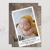 Rustic Baby Photo Birth Aankondiging (Voorkant / Achterkant)