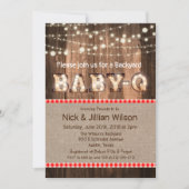 Rustic Baby Q BBQ Baby shower Uitnodiging (Voorkant)