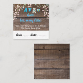 Rustic Baby shower raad eens hoeveel Kissenkaart Vierkante Visitekaartje