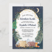 Rustic Baby shower voor avontuurparen in Camping Kaart (Voorkant)