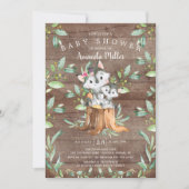 Rustic Baby Wolf et Maman Baby shower Invitation (Devant)