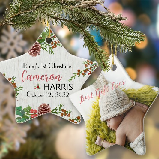 Rustic Baby's 1st Christmas Best Gift Photo person