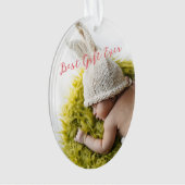 Rustic Baby's 1st Christmas Milestone Foto Ornament (voorkant)